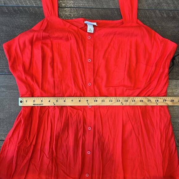 NWT Ava & Viv Red Button Front A-Line Fit & Flare Summer Dress Size 2X - Picture 6 of 13